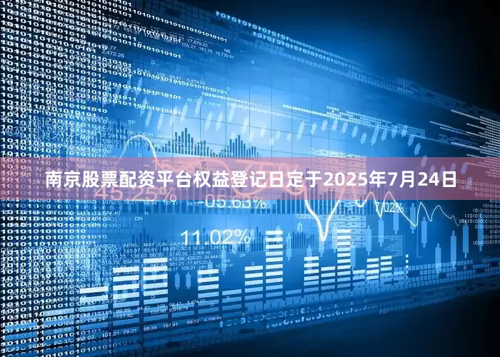南京股票配资平台权益登记日定于2025年7月24日